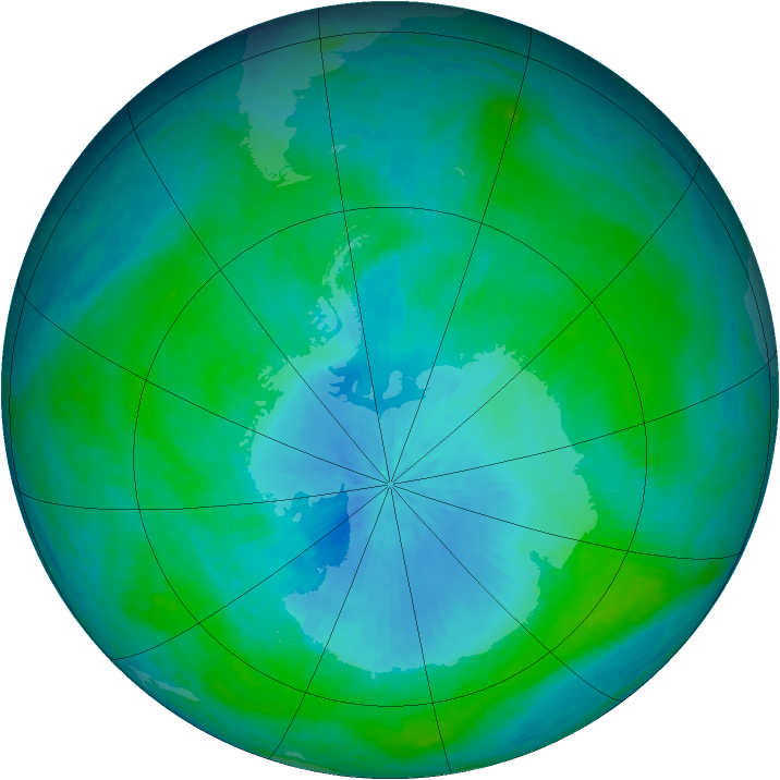 Antarctic ozone map for 11 February 2003